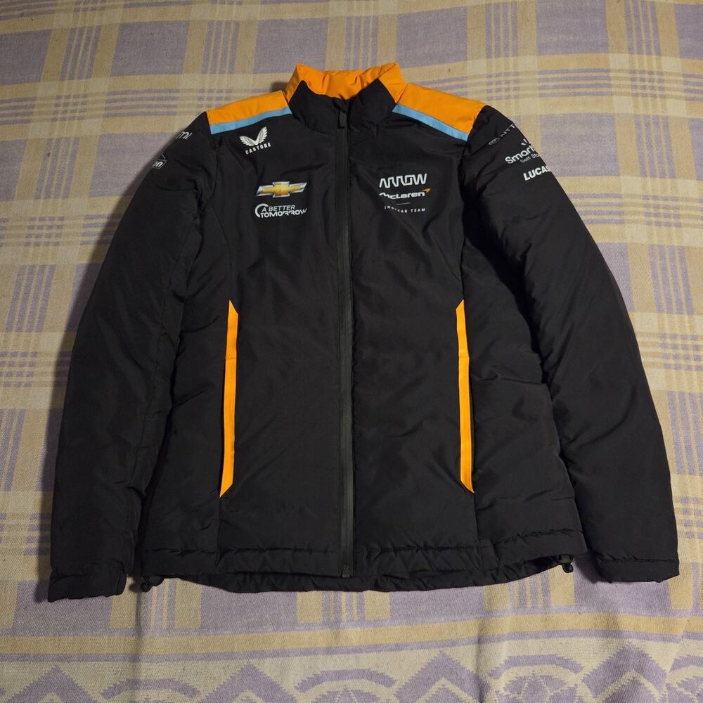 McLaren Formula 1 Team Jacket Orange F1 Racing Castore Puffer Jacket Indycar